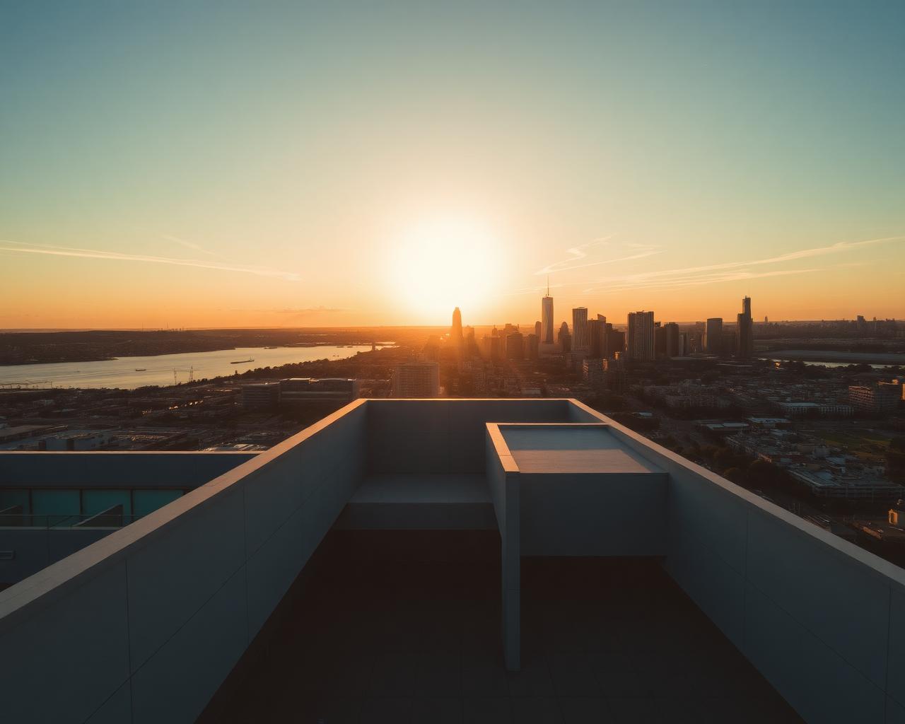 Rooftop at sunset