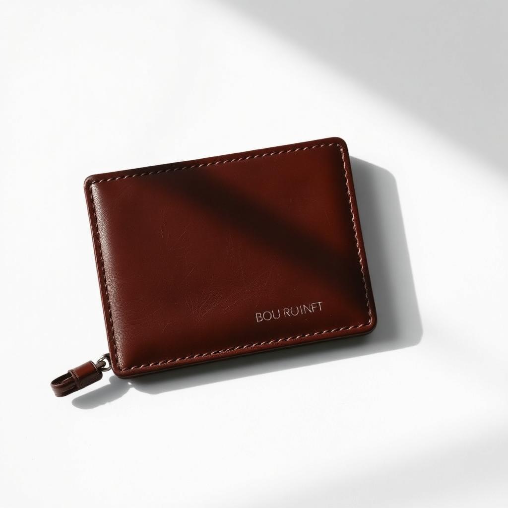 Leather wallet on white